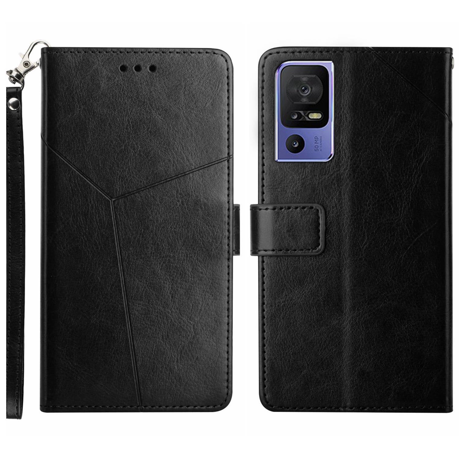 HT01 For TCL 40 SE Anti-Fingerprint Imprinted Pattern Leather Flip Phone Case Wallet Cover Stand Shell with Strap HT01 For TCL 40 SE Anti-Fingerprint Imprinted Pattern Leather Flip Phone Case Wallet Cover Stand Shell with Strap